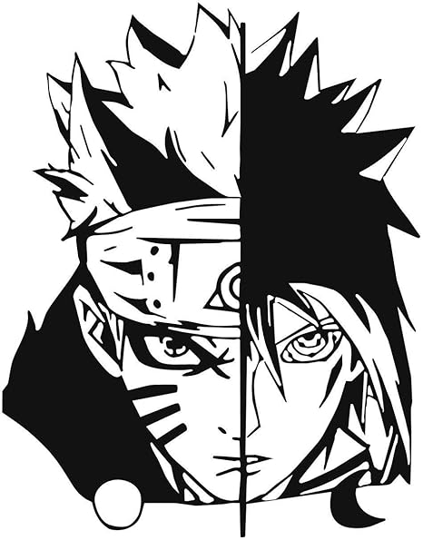 Kyoko Vinyl Naruto Naruto Uzumaki And Sasuke Uchiha Decal Sticker For Cartrucklaptop 55 X 43 Black