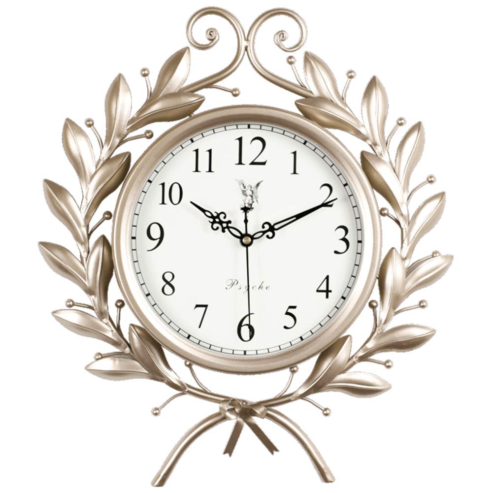 JRMU Retro Wall Clock 16 Inch,Silent Not-Ticking Quartz Wall-Mounted Clock Battery Operated Metal Ol