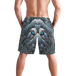 Men's Summer Cool Swim Trunks Quick Dry Abstract