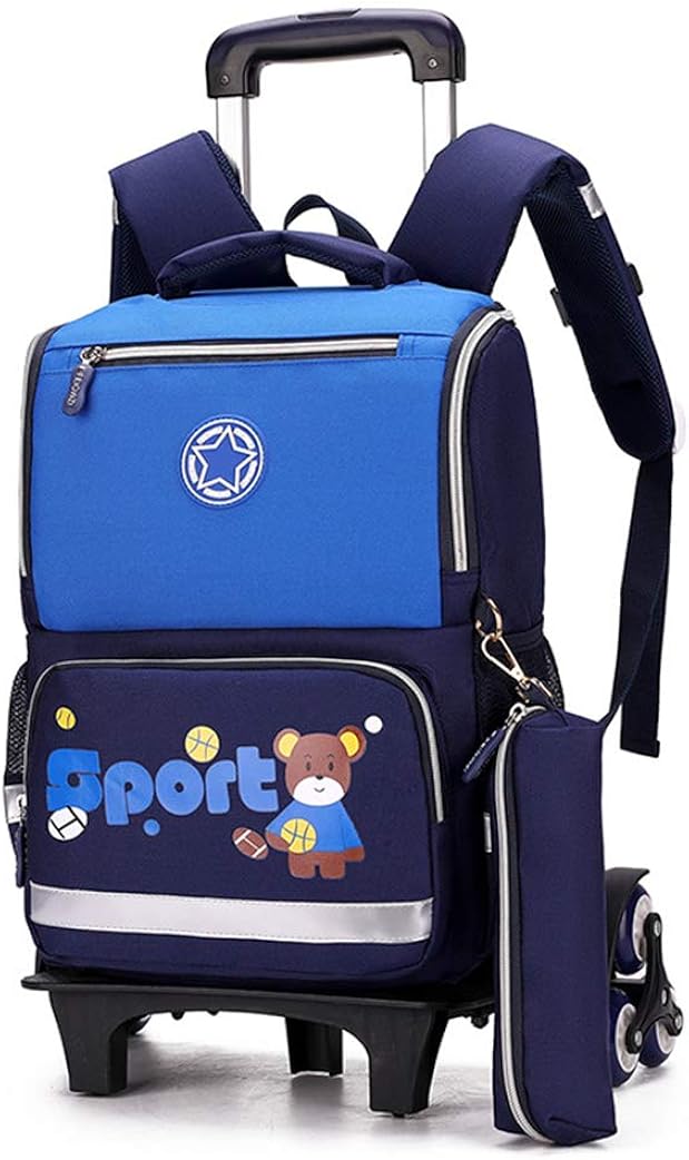 Roller backpack for kids,School Bags for Boys with Wheels Rucksack for