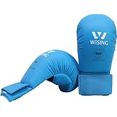 Wesing WKF Sparing Karate Gloves Without Thumb Protection Blue Red