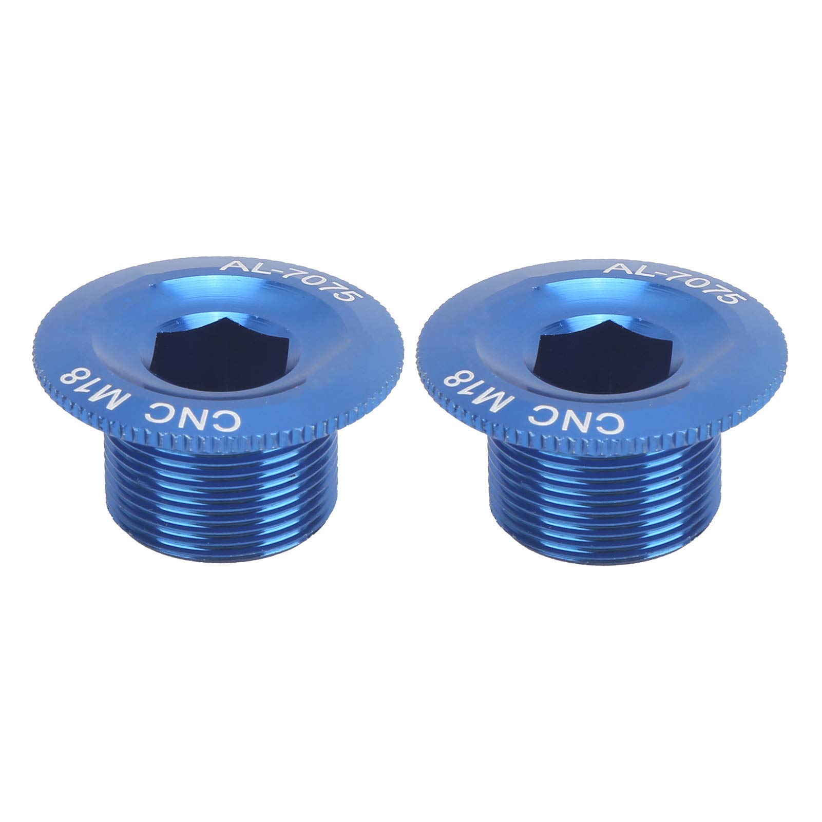 Keenso Bike Crank Bolt, 2 Pcs Aluminum Alloy Mountain Bike Crank 18mm Crank Arm Fixing Crank Cover Screw for Prowheel Hollow Integrated Crankset(Blue) Ride Other Riding Other
