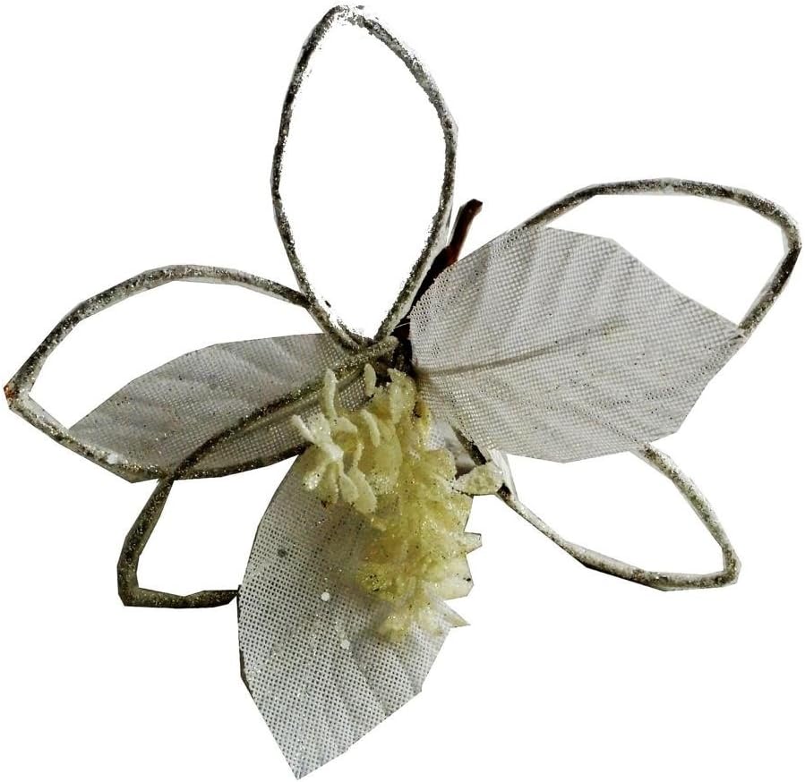 White Glitter Christmas Flower