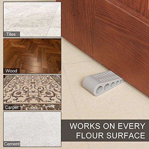 image for Rubber Door Stopper By Paissite, Heavy Duty Door Stop Wedge With Decor