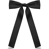 LJBFNN Western Ties for Men Women, Black Clip on Ribbon Bow Tie, Pre-Tied Colonel String Tie for Party Shirt Uniform Wedding