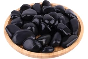 WHANLEY L&Q 2 LB Black River Rocks(1.5~2.5 Inches) Black Rocks,Rocks for Plants,Black River Rocks,Decorative Stones,Fish Tank Gravel,Vase Filler,Aquarium Gravel,Pebbles for Indoor,Rock Garden