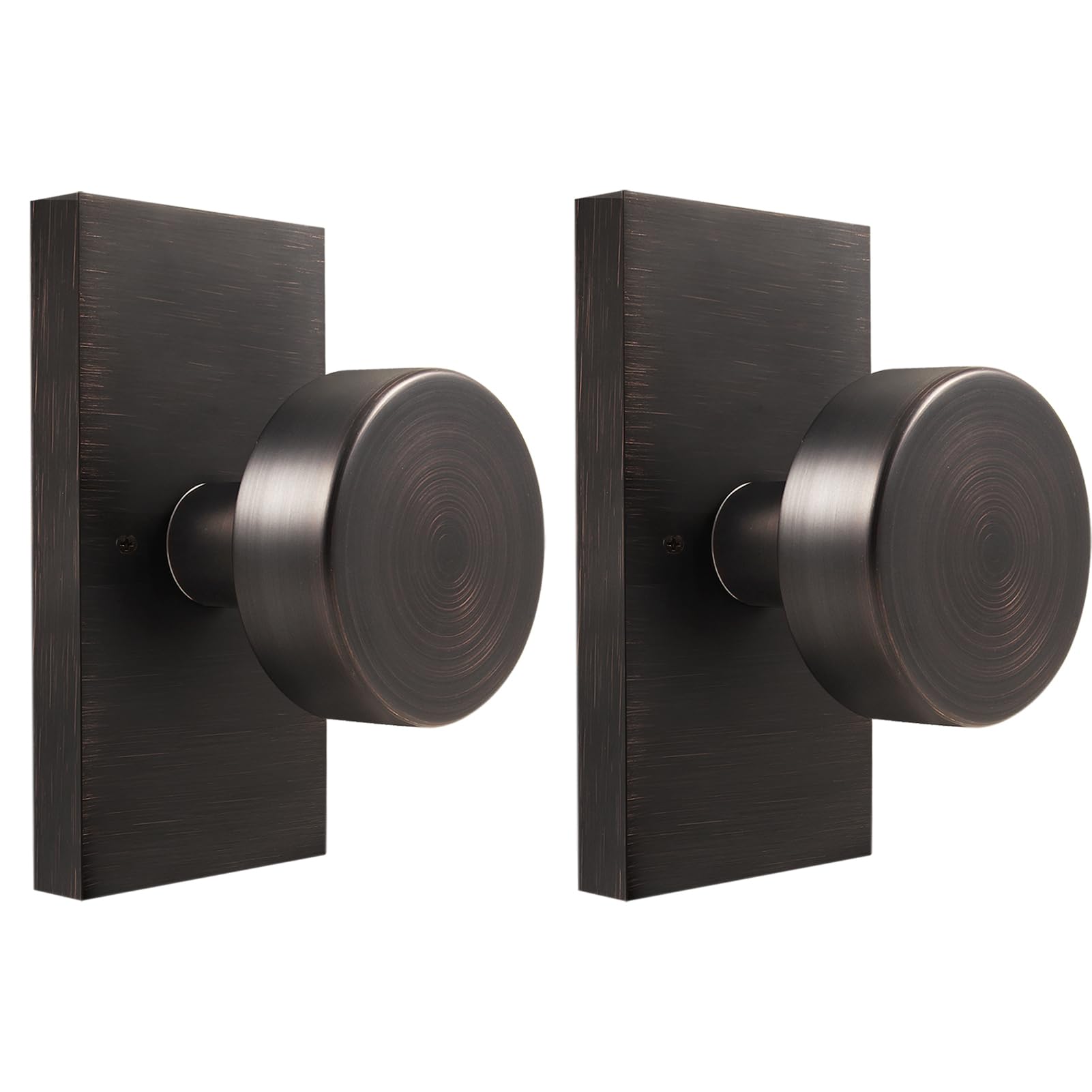 Photo 1 of HIEMEY Dummy Door Knob Interior, Oil Rubbed Bronze Door Handle Modern Round Heavy Duty Door Knobs for Bifold Closet Doors, 2 Pack
