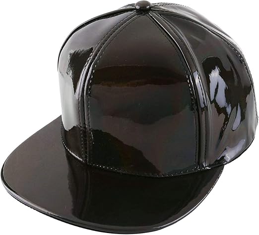 black flat brim baseball cap