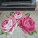 USTIDE Pink Rose Bath Mat Handmade Shower Rug Washable,Non Slip,Durable 31