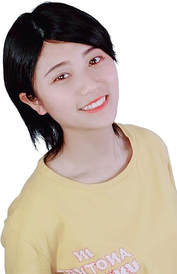 Amazon Yoyo フルウィッグ 人毛100 超リアル人工頭皮 ショート ウィッグ かつら 女性 分け目 総手植え レディース 脱毛 斜め前髪 通気ネット ダックブラウン フルウィッグ 通販