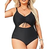 Daci Women Plus Size One Piece Swimsuits - Tummy Control Bathing Suits Cutout Monokini Swimwear