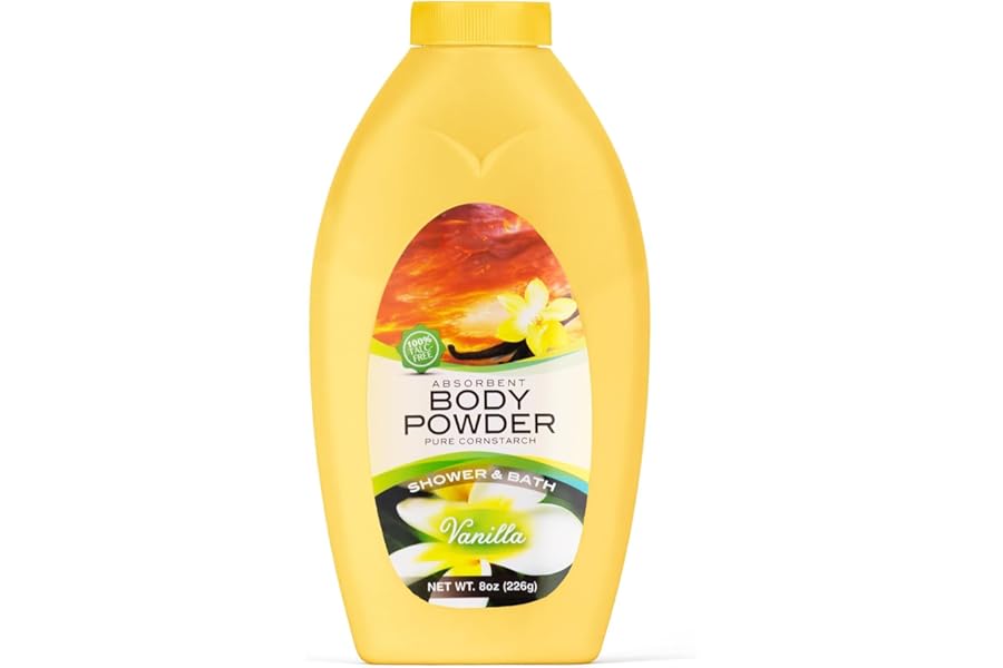 R-NEU Body Bath Powder for Women, 100% Talc-Free, Luscious Fresh Vanilla Fragrance Dusting Powder, 8oz, Extra Large Bottle