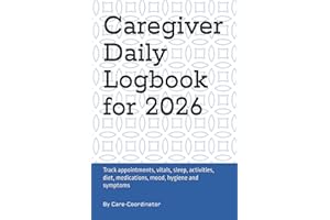 Caregiver Daily Logbook for 2026: Track appointments, vitals, sleep, activities, diet, medications, mood, hygiene and symptom