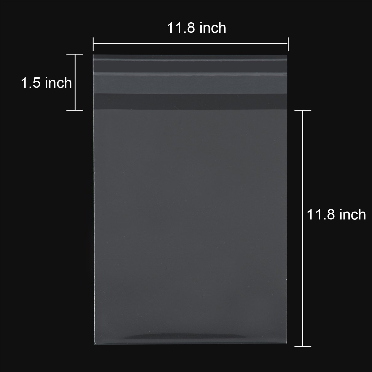 100 Clear Long Cello Bags Self Sealing Plastic Treat Bags, 1.4mils Thickness OPP Plastic Poly Gift Candy Bags for Bakery Candies Dessert Chocolate Cookie Wedding Supply (11\'\' x 14\'\')