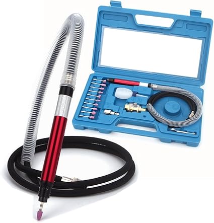 Shiningeyes Micro Air Meuleuse Burr Kit Mini Meuleuse Pneumatique Crayon Outil De Decoupage Rotatif 17 Pieces Amazon Fr Bricolage