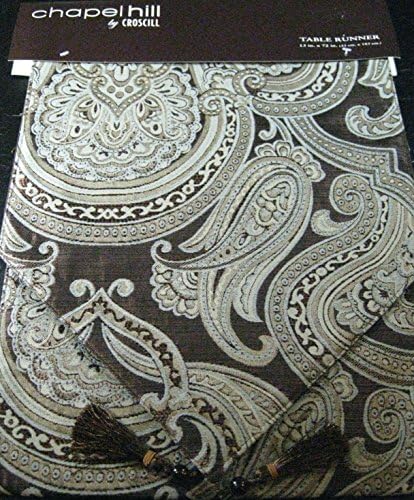 Chapel Hill Table Runner By Croscill -Jardin -Chocolate Brown -13" X 72" -100% Polyster