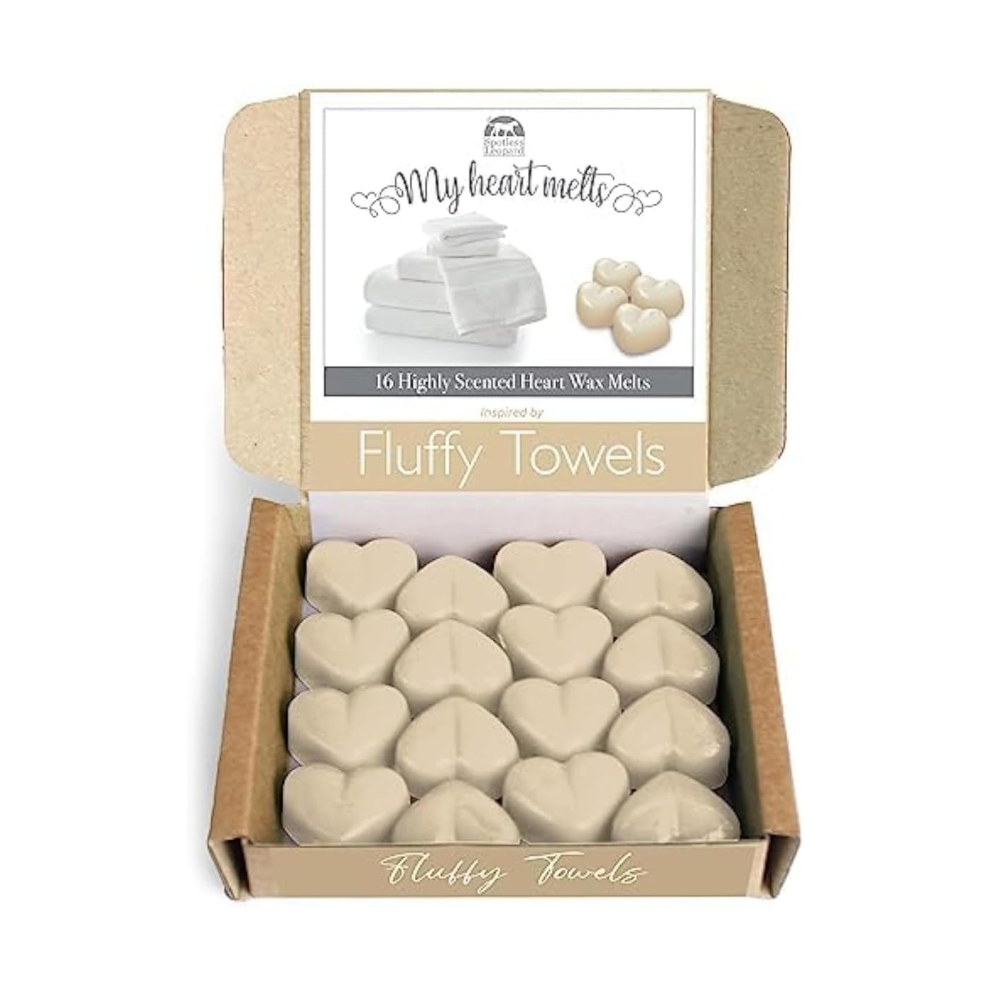 Fluffy Towels Wax Melts: 16 pcs Heart Shaped Melts Scented with Notes of Lemon, Apple, Lavender and Lily Fresh Wax Melt Set Plastic & Cruelty Free, Vegan & Pet Friendly.