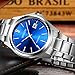 SONGDU Men's Date Stainless Steel Waterproof Quartz Business Casual Wrist Watch Blue Dial
