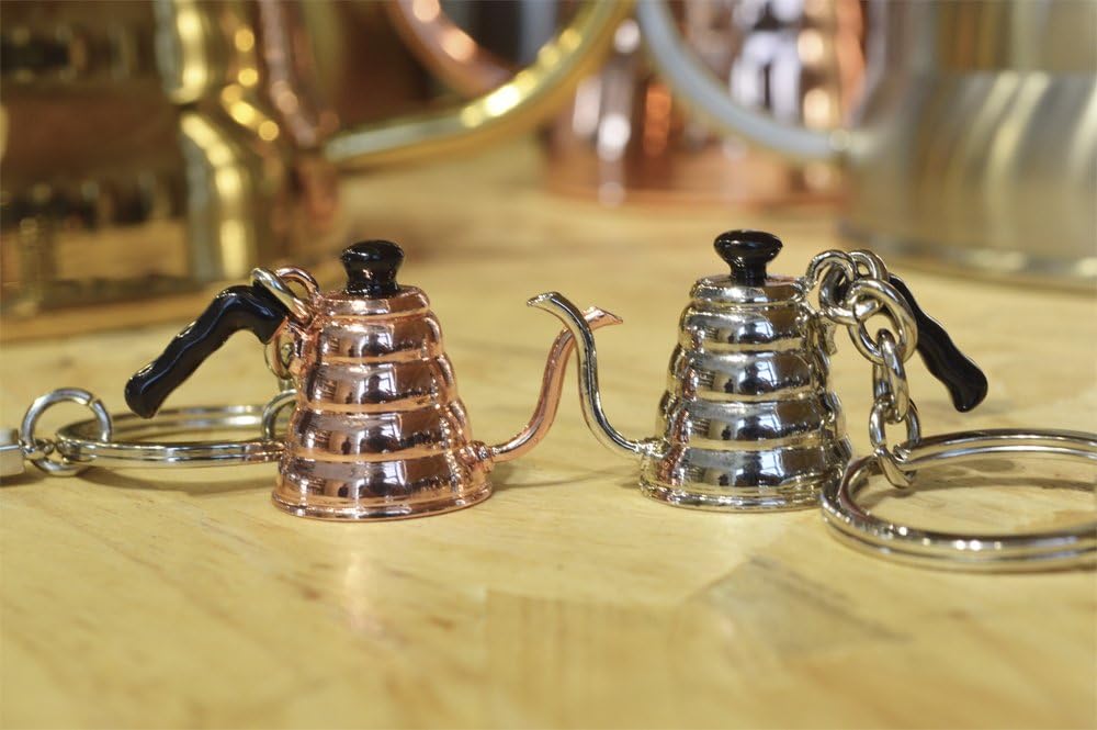 Ivykin Vintage Stainless Steel and Copper Tea Pot Keychain Set of 2