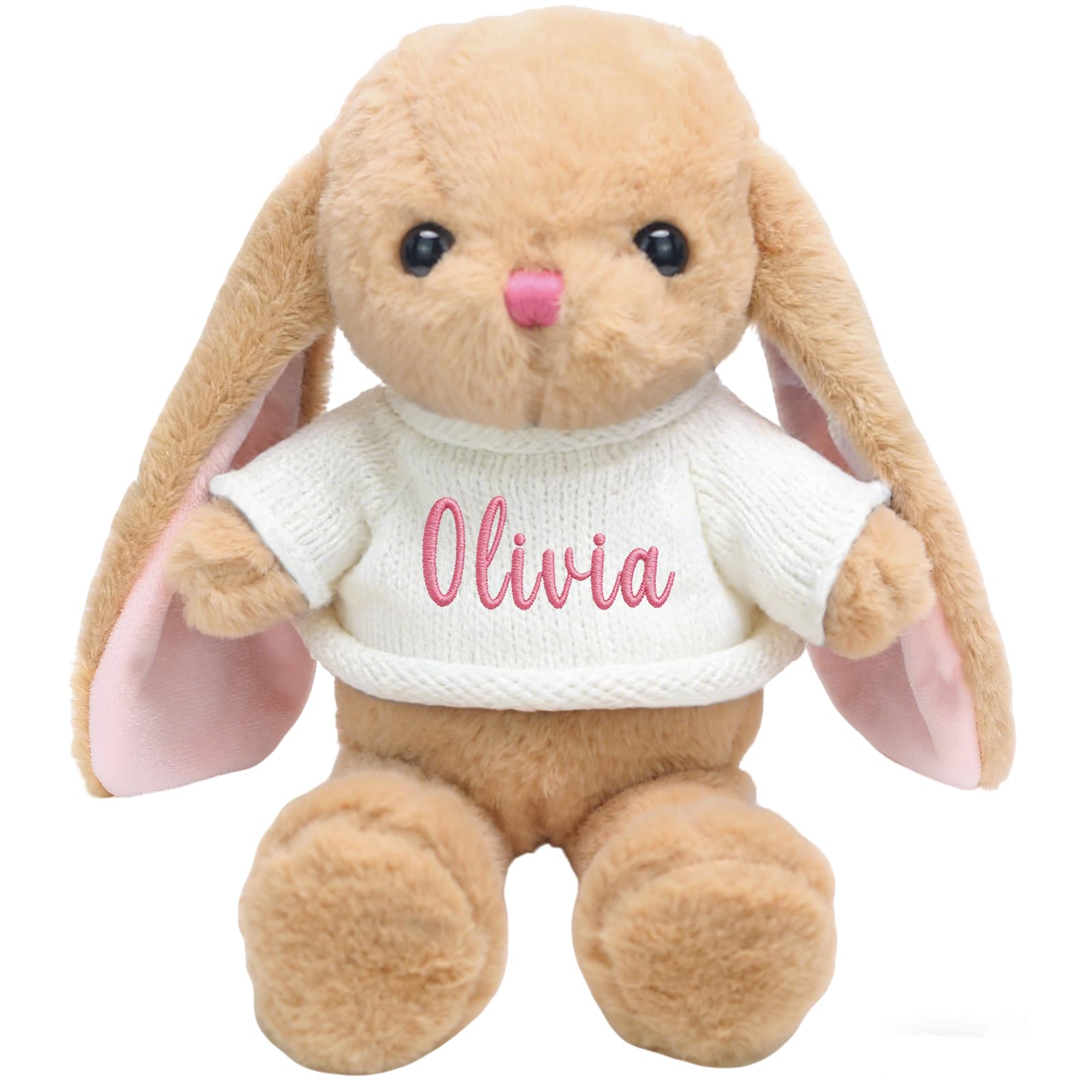 aoemgnj Personalized Easter Bunny, 12 Inch Custom Soft Plush Stuffed Animal Toy, Perfect Easter Basket Stuffer for Baby Shower, Birthday Gifts for Newborns, Toddlers & Kids