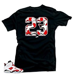 Jordan Retro 6 Carmine Match Tees - Snelos 23 Black