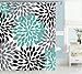 Uphome Multicolor Dahlia Pinnata Flower Customized Bathroom Shower Curtain - Waterproof and Mildewproof Polyester Fabric Bath Curtain Design,Teal,Black,Grey, 72