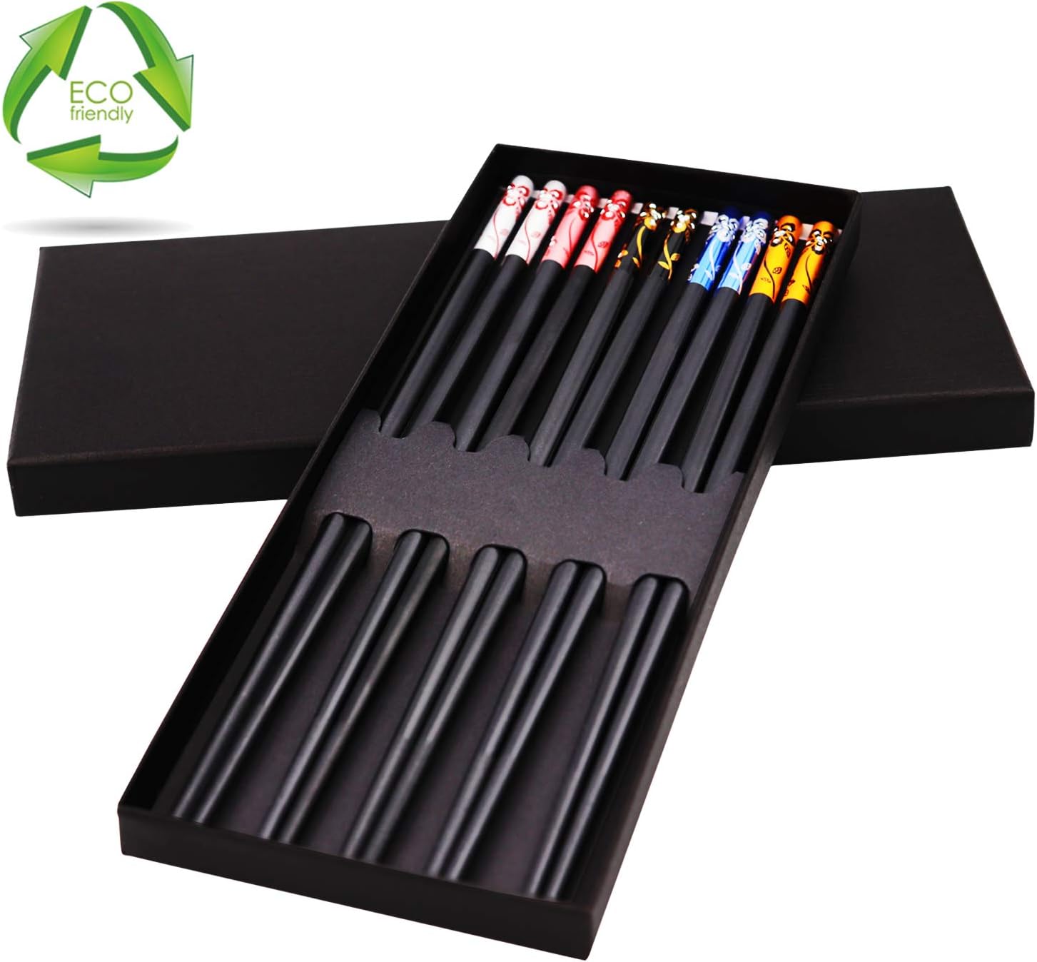 10 Chopsticks Reusable Dishwasher Safe Cooking Chopsticks