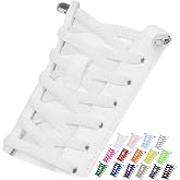 Puzeam 2 Pairs No Tie Elastic Shoe Laces, 6mm Tieless Shoelaces | Stretchy laces no tie slip-on design, easy install &amp; adjustable; 15 colors, 32"-63" lengths for sneakers, kids and adults.