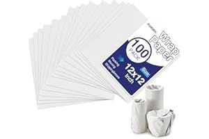 Fuxury Packing Paper Sheets for Moving 100 Sheets with Fragile Stickers,12x12 Inch Small Plain Wrapping Paper for Shipping Moving, Suit for china/Vase/Glass/Plates Protecting, Box Filler