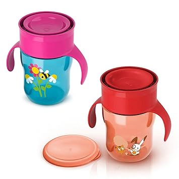 Philips Avent Trink Lern Becher 260 Ml 2er Set Girl All Around Cup Erwachsenen Trinklernbecher Amazon De Baby