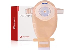 DERAYMI 20 Pack Colostomy Bags with A Belt, One Piece Ostomy Bags Drainable Ostomy Pouches Ostomy Supplies Stoma Bags for Ostomy Ileostomy Stoma Care Cut-to-Fit 20-66mm