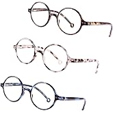 TISHUI Round Reading Glasses Women Men Blue Light Blocking Circular Readers Unisex Ultra Lightweight Circle Cheaters Glasses