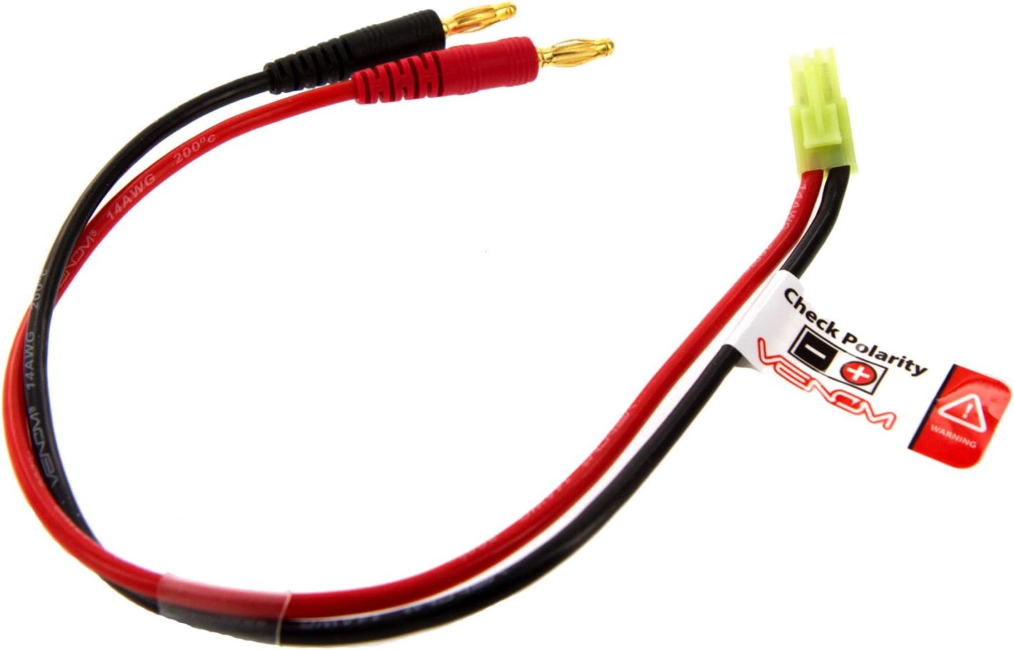 Venom Mini Tamiya Male Airsoft Battery to Battery Charger Adapter Plug - 14AWG