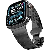 CHANCHY Stainless Steel Band for Apple Watch Band Apple Watch Ultra 3/2/1 Band 49mm, Series 11/10 46mm, 9/8/7 45mm, SE3/SE2/SE 6/5/4 44mm, 3/2/1 42mm, Metal Strap with Folding Clasp for Men, Titanium