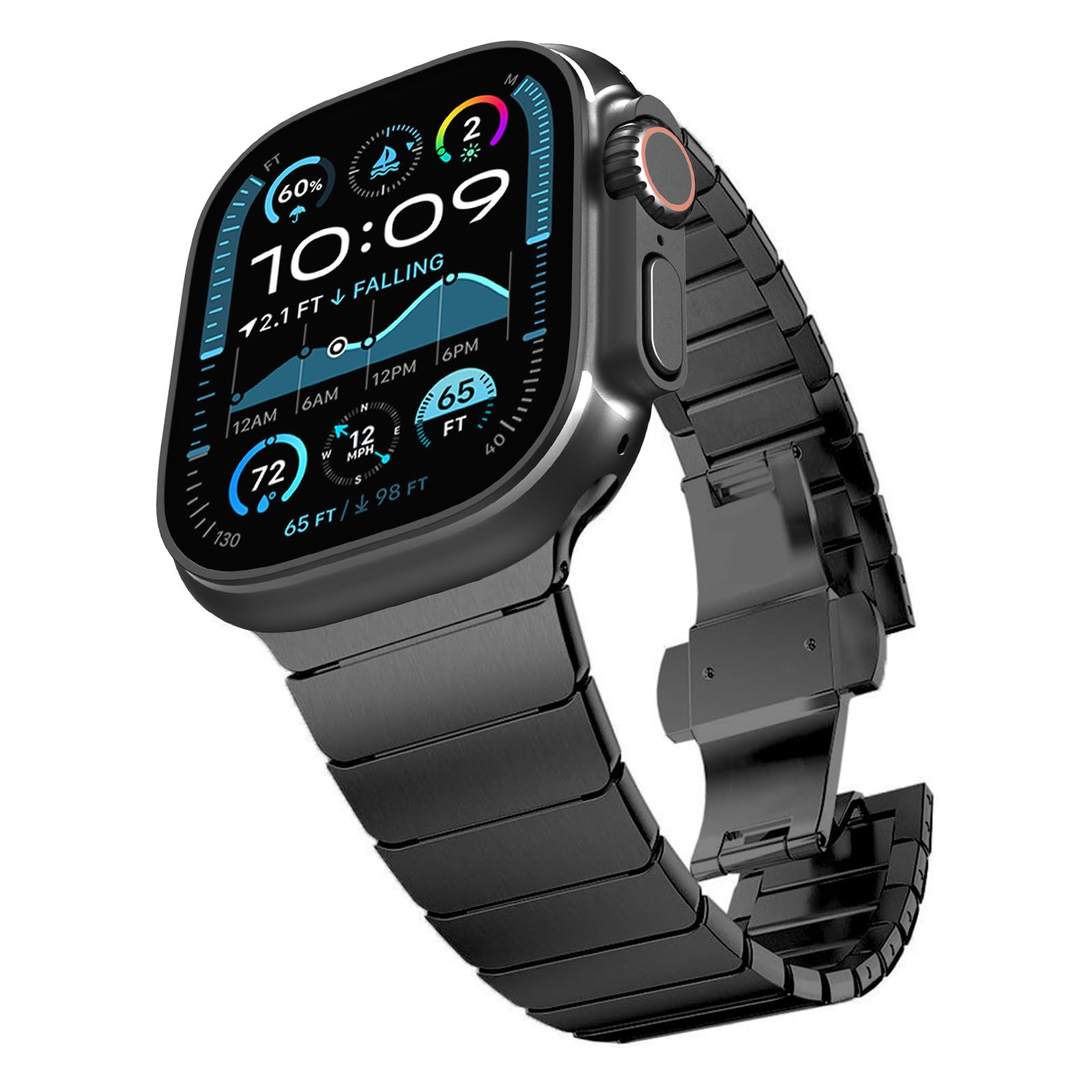 KADES 42mm(series 10 11) 41mm 40mm 38mm Metal Strap Compatible with Apple Watch, Solid Stainless Steel Link Bracelet Replacement Band for iWatch Series 11 10 9 8 7 6 5 4 3 2 1/ SE 3 2 1, Black