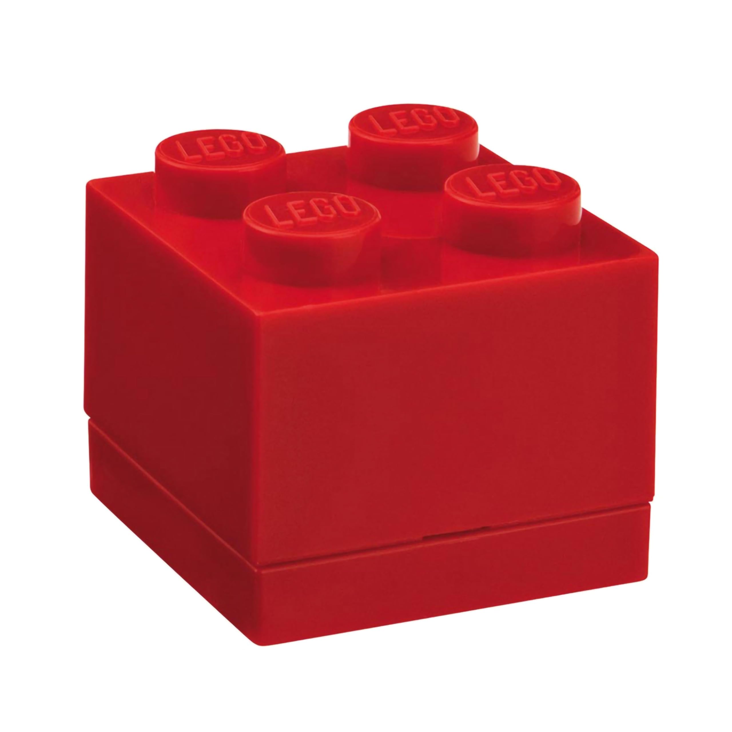 LEGO Mini Box 4 Knobs Red - Versatile Small Storage Box for Snacks, Jewellery, Hair Accessories, Souvenirs & More - Dishwasher Safe, 46 x 46 x 43 mm — image 1