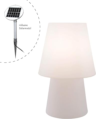 8 Seasons Design Led Stehleuchte Garten Solar No 1 60 Cm Warmweiss Solarpanel Lichtsensor Ip44 Uv Resistent Regen Frostfest Stehlampe Aussen Weiss Amazon De Beleuchtung