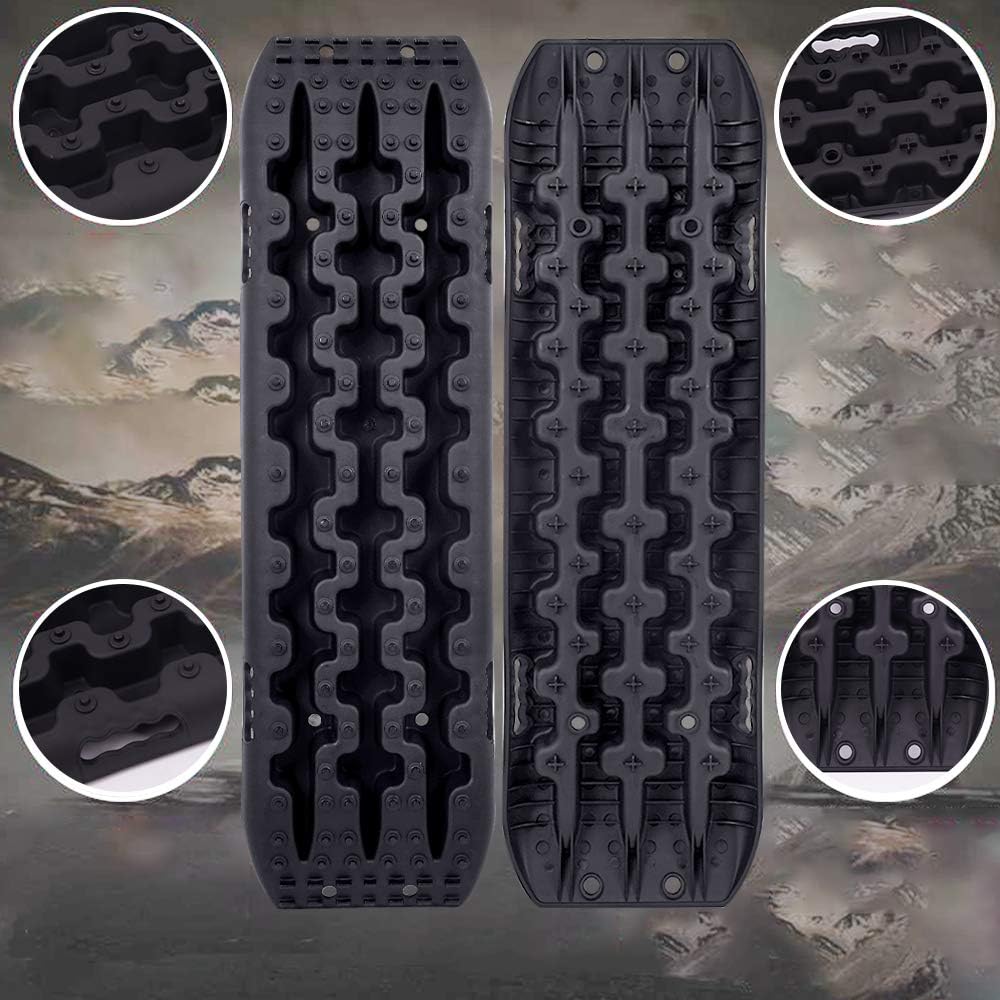 ORCISH Recovery Traction Boards Tracks Tire Ladder for Sand Snow Mud 4WD(Set of 2), Black: Automotive