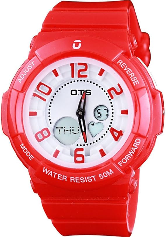 Amazon 可愛いゼリー色の腕時計6種類選べる面白い時間表示目立つ女に子供に大人気プレゼントにも最適ファッションあしゃれ レッド ガールズ腕時計 腕時計 通販