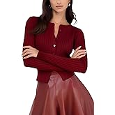 DeftSharp Women's V-Neck Knit Cardigan - Long Sleeve Button-Up Sweater Casual Formal Wear
