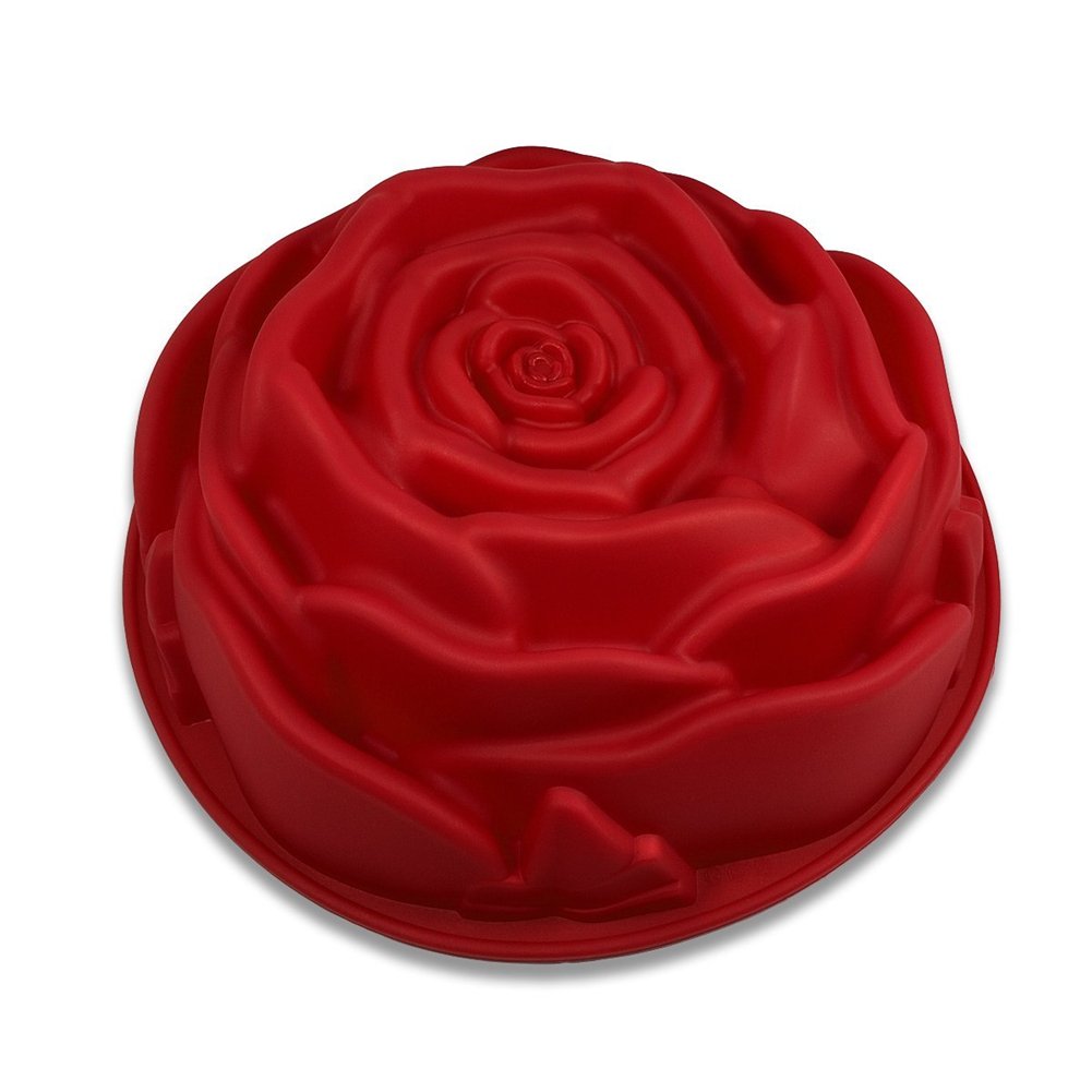 FantasyDay 9.3 Big Rose Flower Birthday Cake Mold Silicone Cake Baking Pan/Silicone Mould for Anniversary Cake, Loaf, Muffin, Brownie, Cheesecake, Tart, Pie, Flan, Bread and More