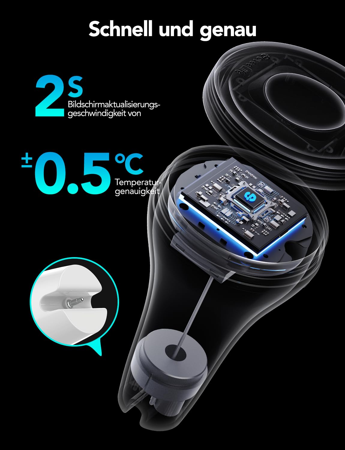 GoveeLife WLAN Pool thermometer mit App, Schwimmendes Funk Wasserthermometer Digitale mit Wasserdichtigkeit nach IPX7, Benachrichtigungsalarm für Badewanne, Aquarium, Whirlpool und Spa 4