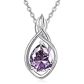 PRAYMOS Birthstone Necklace for Women 925 Sterling Silver Friendship Necklace Birthday Gifts Birthstone Jewelry Gifts