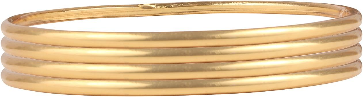 Ds Gold Plated Daily Wear Plain Real Look Set of Four Bangles for Women(Ds265)
