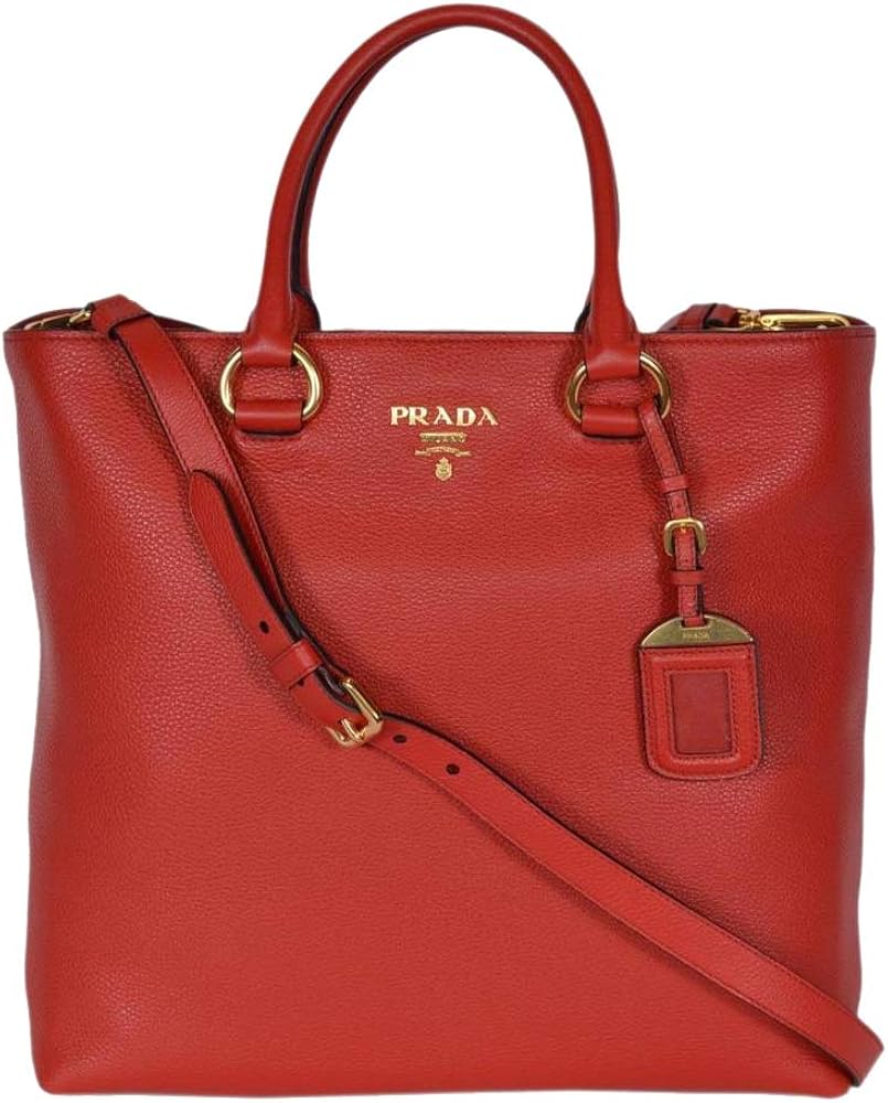 red leather prada handbag