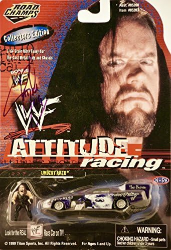 1999 - Titan Sports Inc / Road Champs Collector's Edition - WWF Attitude Racing - The Undertaker - Firebird Funny Car - w/ Bonus Figure - OOP - New - Collectible