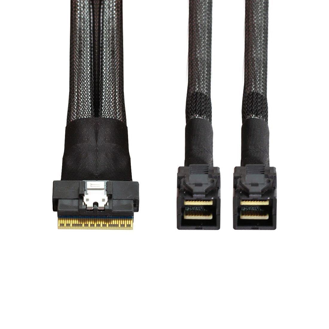 ChenYang CY SFF-8654 8i 74Pin PCI-E Ultraport Slimline SAS Slim 4.0 to Dual SFF-8643 4i Mini SAS HD Cable PCI-Express