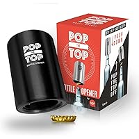 Pop-the-Top Beer Bottle Opener (Black): Automatic Bottle Opener, No Damage to Cap | Fun Bartender Tool | Push Down Decapitato