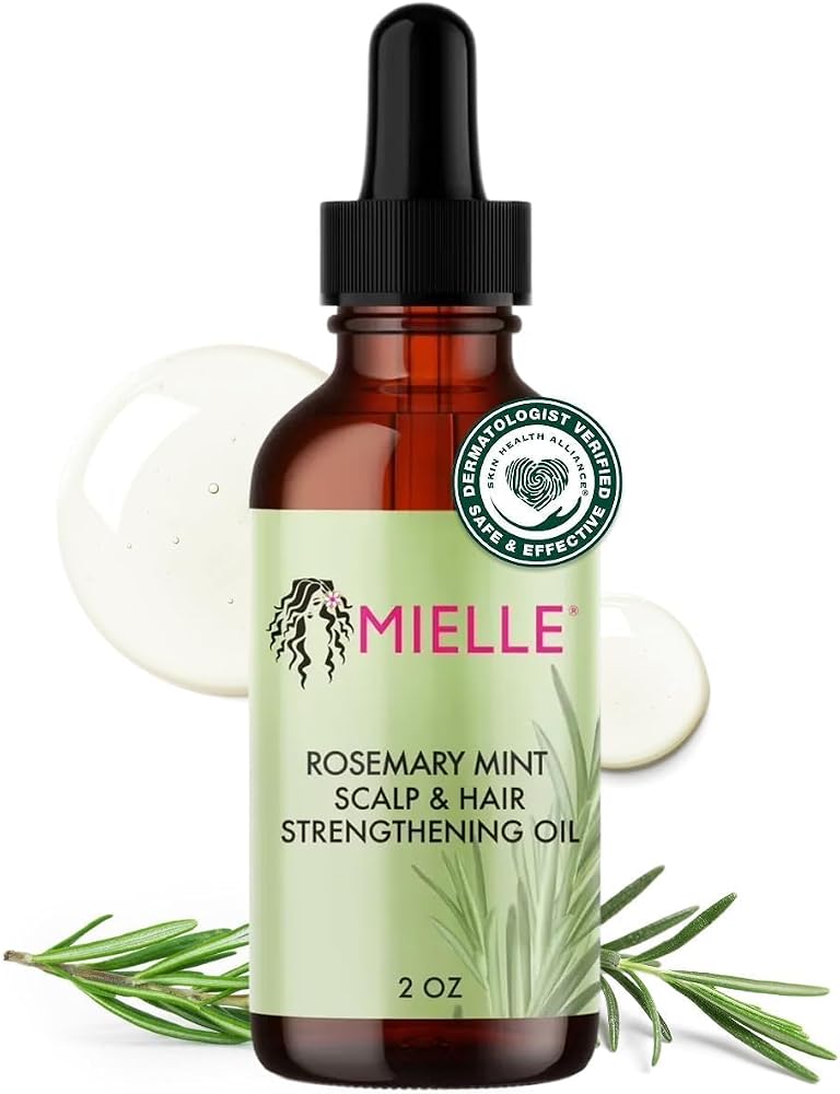 Mielle Organics Rosemary Mint Hair Oil with Biotin, 2 oz | Hair strengthening oil, with biotin & castor oil, dry scalp care,