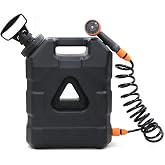 NCFAUTO 5.5 Gallon Pressurized Water Tank with Pump and 8 Modes Sprayer | Emergency Potable Overland Water Container for Camping Shower Off Road Shower Outdoor Hiking Picnic, Black
